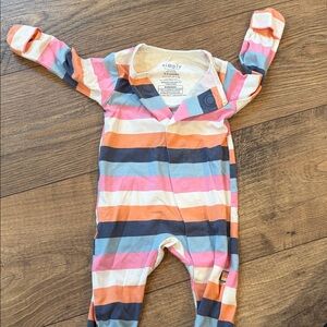 Magnetic me Kids Striped Footed One-Piece in Pink, Orange & Blue 0-3 month